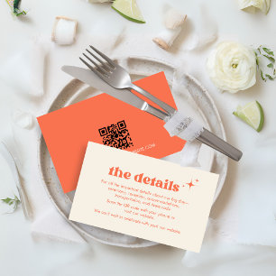 Retro Modern Bold & Chic Wedding Details Card