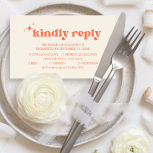 Retro Modern Bold & Chic Wedding RSVP Card