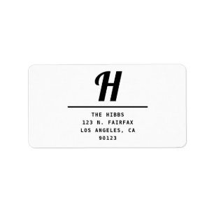 Retro-Modern Bold Monogrammed Return Address Label