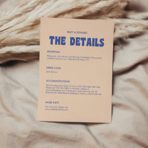 Retro Modern Bold Typography Wedding Details Enclosure Card