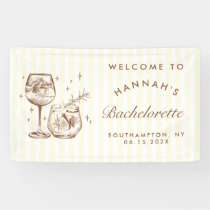 Retro Modern Brown Cocktail Bachelorette Banner