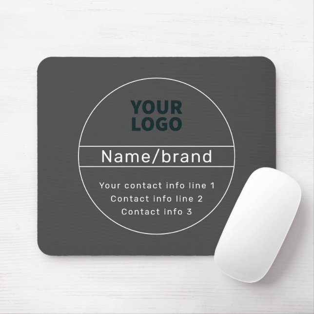 Retro-Modern Business or Brand Contact info Mouse Pad (With Mouse)
