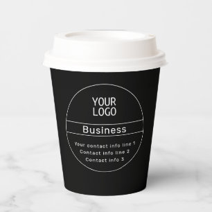 Retro-Modern Business or Brand Contact info Paper Cups