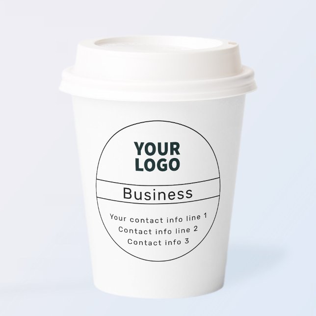 Retro-Modern Business or Brand Contact info Paper Cups (Creator Uploaded)