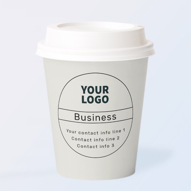 Retro-Modern Business or Brand Contact info Paper Cups (Creator Uploaded)