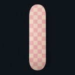 Retro Modern Checked Pattern Pink Cream Skateboard<br><div class="desc">Retro Check Chequerboard Checked Pattern in Pink Cream. Fun design with a vintage contemporary aesthetic. Cool and trendy. By Kierkegaard Design Studio.</div>