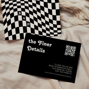 Retro Modern Chic Black Chequered Finer Details Enclosure Card
