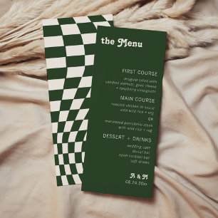 Retro Modern Chic Chequered Menu