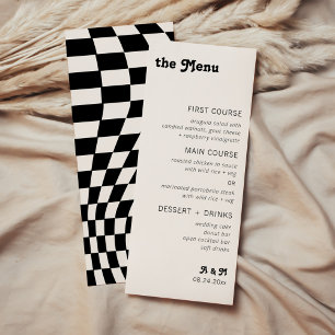 Retro Modern Chic Chequered Menu