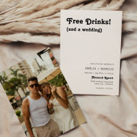 Retro Modern Chic Free Drinks Wedding
