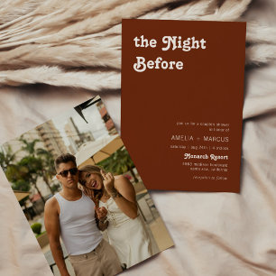 Retro Modern Chic Terracotta Couple's Shower Invitation