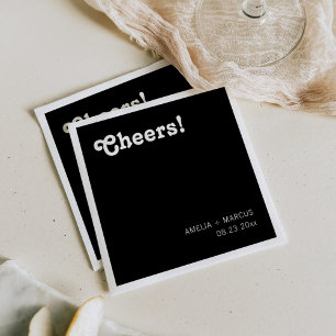 Retro Modern Chic Wedding Napkin