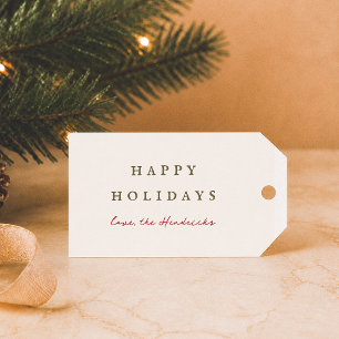 Retro Modern Christmas Happy Holidays Gift Tags