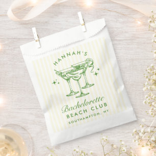 Retro Modern Cocktail Bachelorette Green Favour Bags