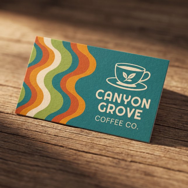 Retro Modern Coffee Shop Business Card (Creator Uploaded)