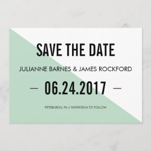Retro Modern Colour Block Save the Date Card