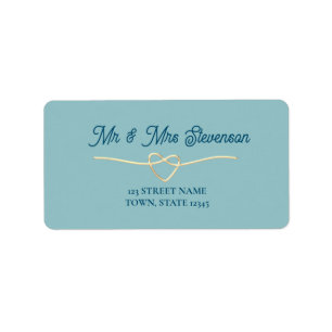 Retro Modern Dusty Blue Return Address Label