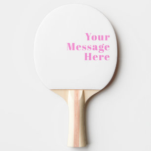 Retro-modern Editable Text Black & Pink Ping Pong Paddle
