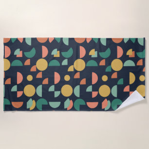 Retro Modern Elegant Geometric Tribal Beach Towel