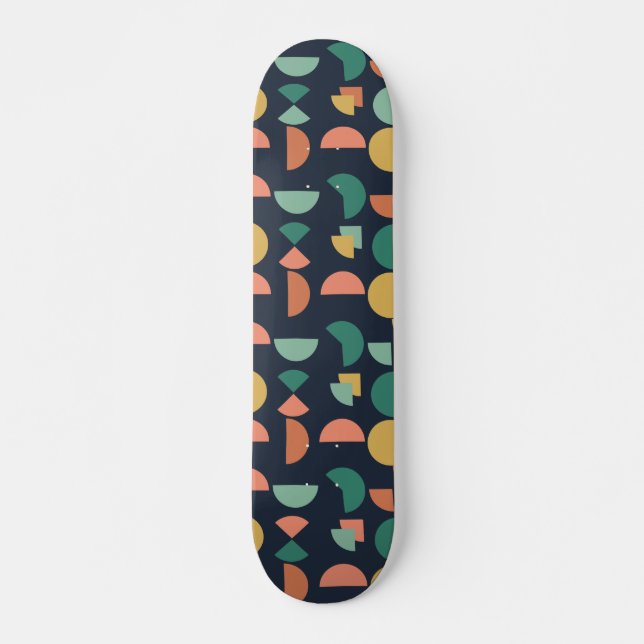 Retro Modern Elegant Geometric Tribal Skateboard (Front)