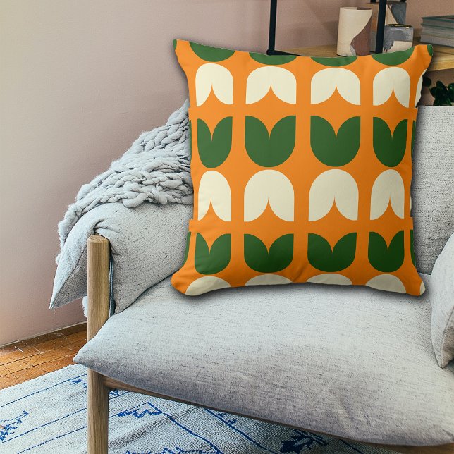 Retro Modern Fall Vibes Tulip Pattern Cushion (Creator Uploaded)