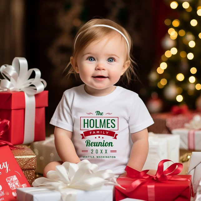 Retro Modern Family Reunion Logo Baby Bodysuit (Creator Uploaded)