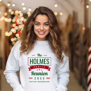 Retro Modern Family Reunion Logo   Christmas Sweatshirt