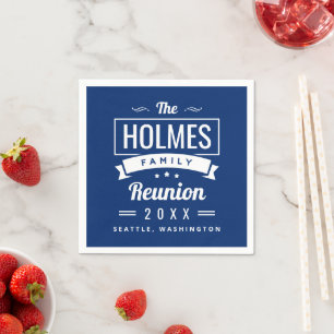 Retro Modern Family Reunion Logo Napkin