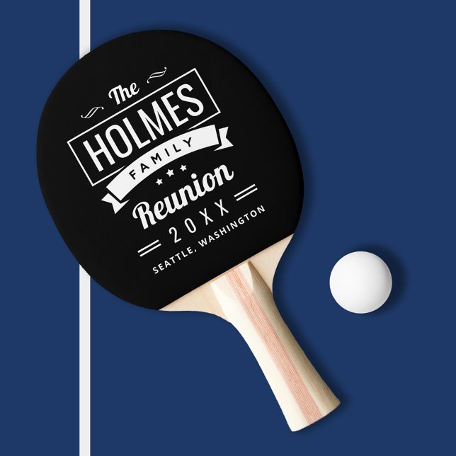 Retro Modern Family Reunion Ping Pong Paddle (Creator Uploaded)