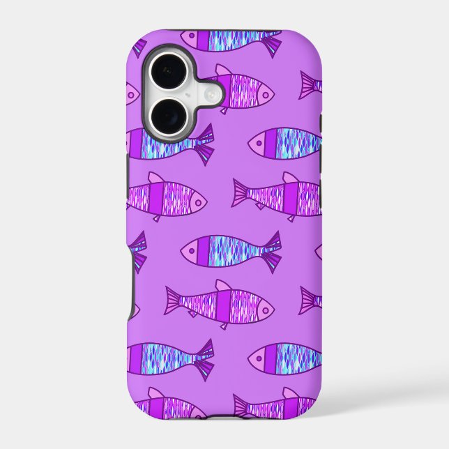 Retro Modern Fish, Violet, and Amethyst Purple (Back)