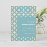 Retro Modern Geometric Pastel Blue Baby Shower