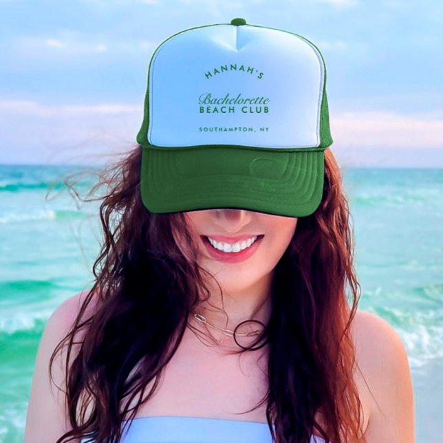 Retro Modern Green Bachelorette Trucker Hat (Retro Modern Green Bachelorette Trucker Hat)