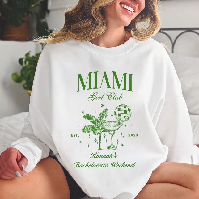 Retro Modern Green & Yellow Miami Bach Party Sweatshirt (Creator Uploaded)