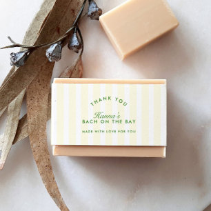 Retro Modern Green & Yellow Personalised Invitation Belly Band