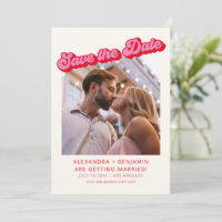 Retro Modern Groovy Bold Pink Red 2 Photo