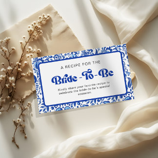 Retro Modern Italian Bridal Shower Recipe Share Enclosure Card