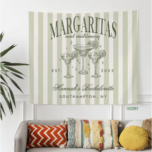 Retro Modern Margaritas and Matrimony Striped Bach Fleece Blanket