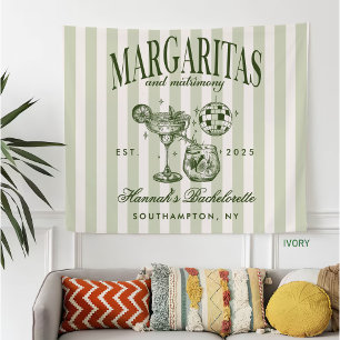 Retro Modern Margaritas and Matrimony Striped Bach Fleece Blanket