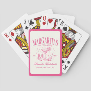 Retro Modern Margaritas and Matrimony Striped Bach Playing Cards