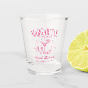 Retro Modern Margaritas and Matrimony Striped Bach Shot Glass