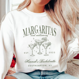 Retro Modern Margaritas and Matrimony Striped Bach Sweatshirt