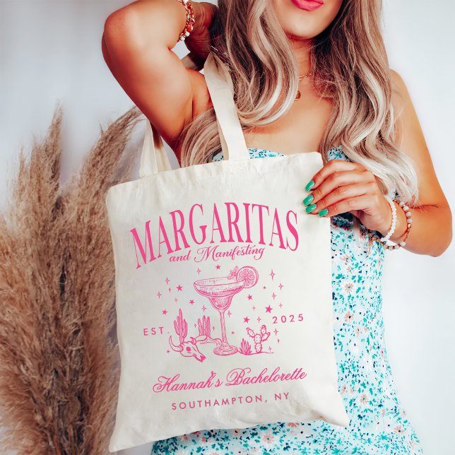 Retro Modern Margaritas and Matrimony Striped Bach Tote Bag (Creator Uploaded)
