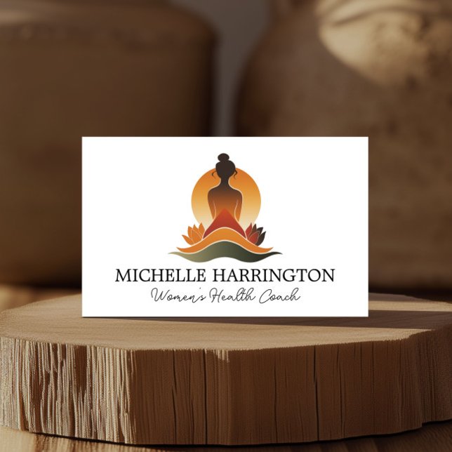 Retro Modern Meditative Grace Yoga, Life Coach  Business Card (Creator Uploaded)