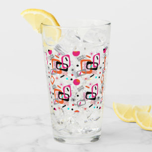 Retro Modern Mid Century Geometric Pattern Glass