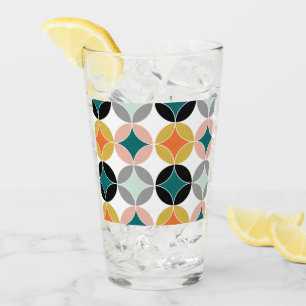 Retro Modern Mid Century Geometric Pattern Glass