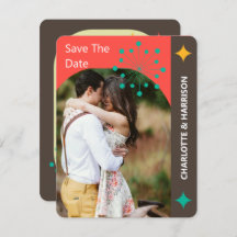 Retro Modern Mid Century Photo Save The Date