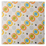 Retro Modern Mid Century Starburst Pattern Tile<br><div class="desc">A stylish pattern inspired by retro Modern Mid Century designs with colourful geometric shapes and atomic star bursts.</div>