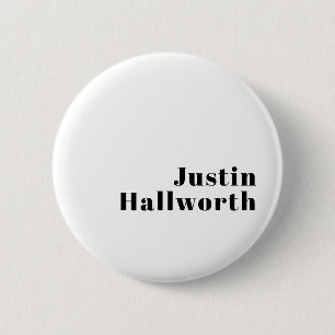 Retro Modern Minimal Name or Business Template 6 Cm Round Badge