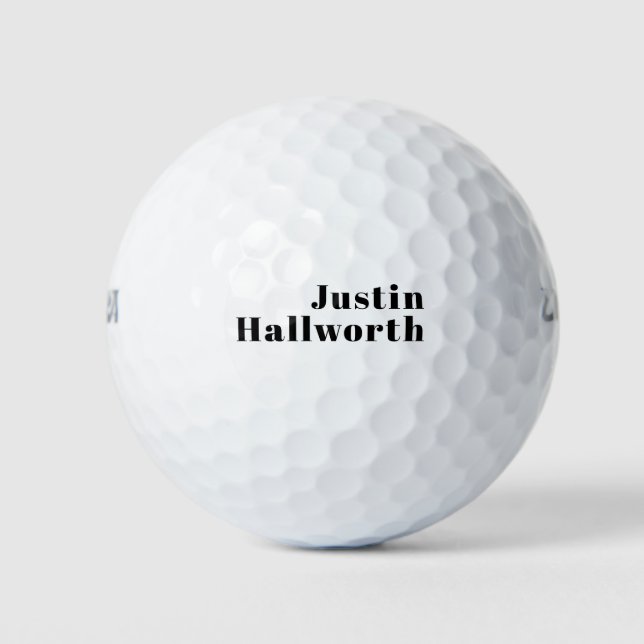 Retro Modern Minimal Name or Business Template Golf Balls (Front)
