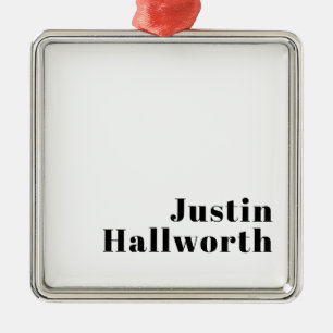 Retro Modern Minimal Name or Business Template Metal Tree Decoration
